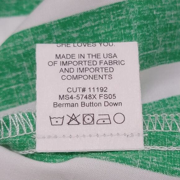 NWT Show Me Your Mumu Womens Plus Size 2X Berman Button Up Shirt Green Striped - Picture 6 of 10